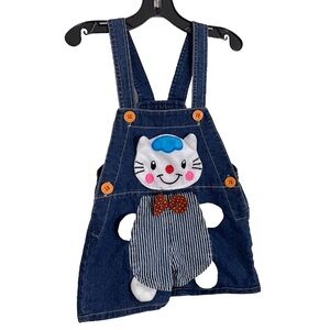 Vintage Bunny 90's Animal Cute Baby Denim Romper Overalls